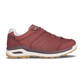 Lowa Hiking-Travel Shoes Locarno Low GTX (All-Terrain, Nubuck Leather, Waterproof) Redwood/Rose Women